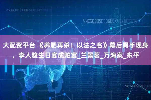 大配资平台 《养肥再杀!以法之名》幕后黑手现身,李人骏生日宴成赃宴_兰景茗_万海案_东平