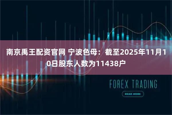 南京禹王配资官网 宁波色母：截至2025年11月10日股东人数为11438户