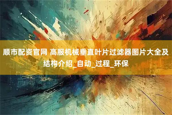 顺市配资官网 高服机械垂直叶片过滤器图片大全及结构介绍_自动_过程_环保