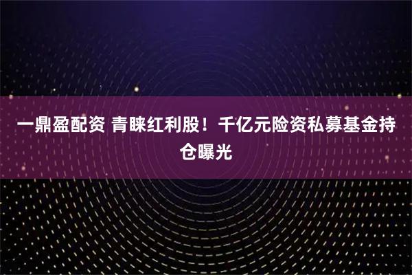 一鼎盈配资 青睐红利股！千亿元险资私募基金持仓曝光